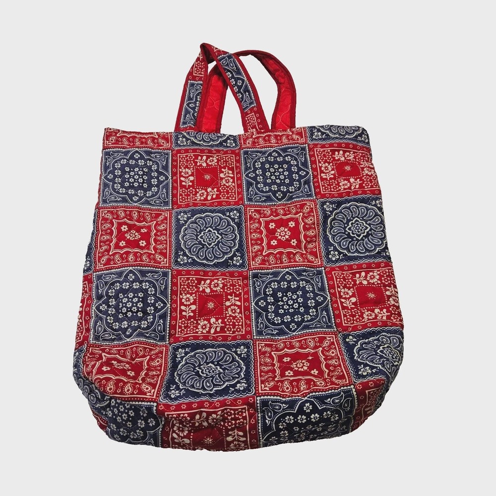 Now Designs San Francisco Vintage 70s Quilted Cotton Bandana Paisley Tote Bag